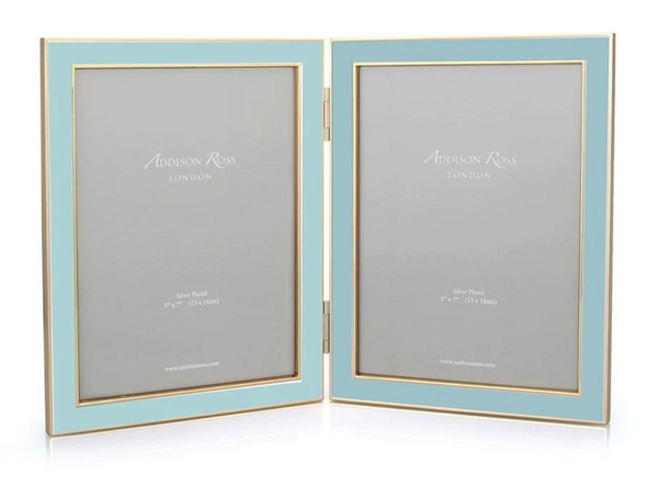 Addison Ross Powder Blue & Gold Double Frame 5x7